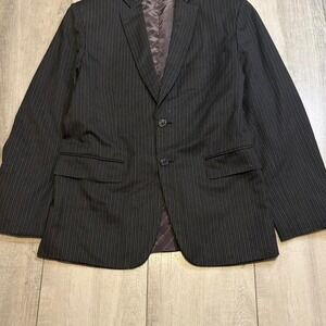 HUGO BOSS Men's Size 31L 19W Black Striped Blazer Jacket Sport Coat Virgin Wool